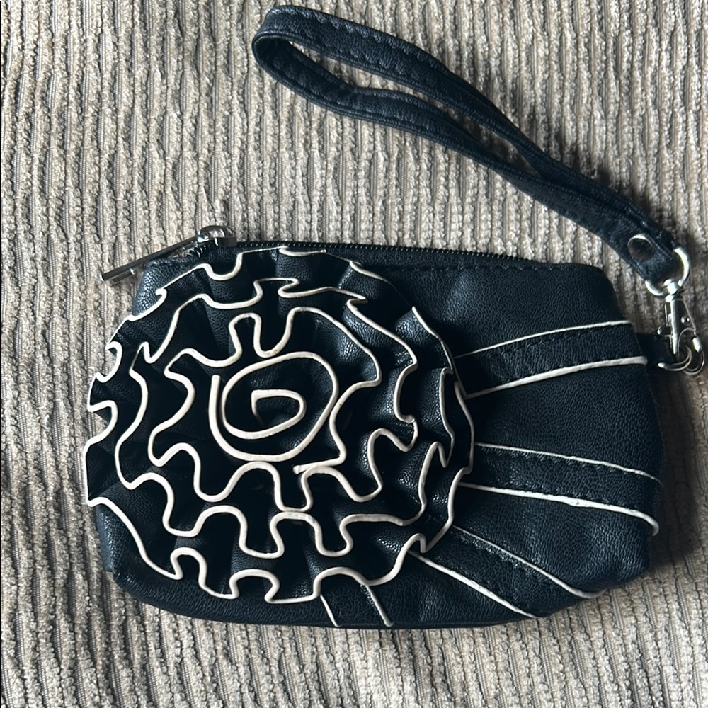 Black and White Wristlet Clutch